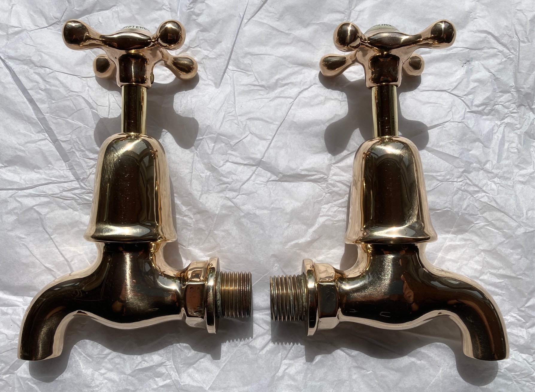 Read more about the article Polished brass (bronze) Bib taps – FOR SALE.